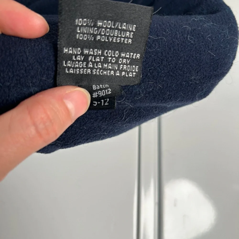 everest designs sherpa earflap blue wool fleece lined youth size 5-12 ‎ knit hat